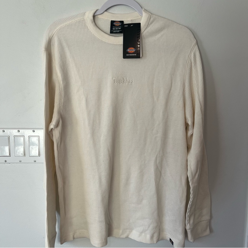 New Dickies Tom Knox Waffle Skateboarding Men's Off-White Cream Mens Medium M